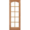 10 francés lite vidrio arqueado de madera superior de la puerta Interior